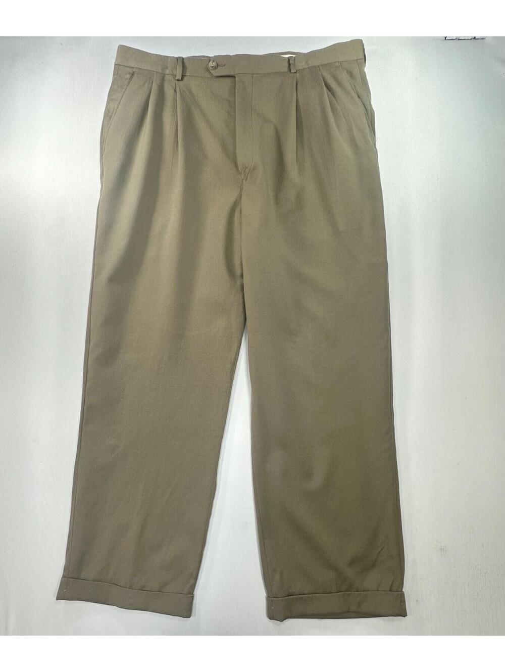Principe Italian Cuffed Pleated Dress Pants Brown Mens 36/28